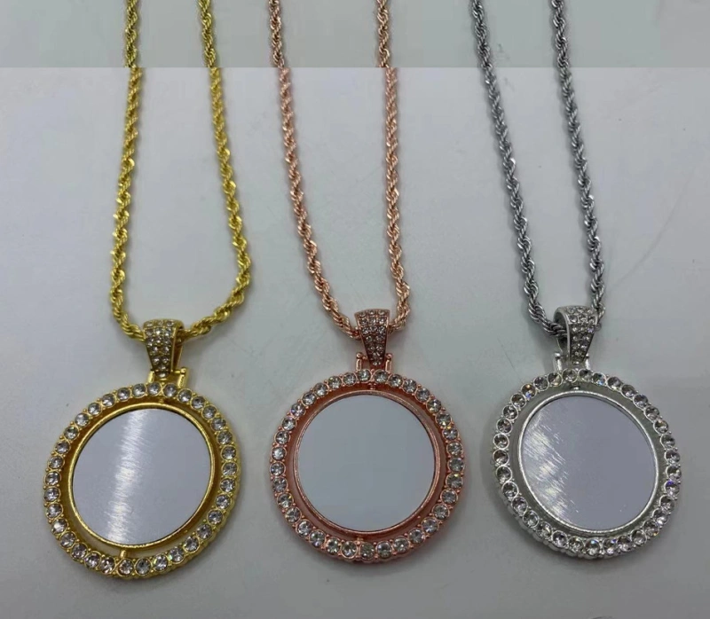 NEW RTS Sublimation Double Sided Blank Photo Picture Necklace Free Shipping (25pcs/50pcs)