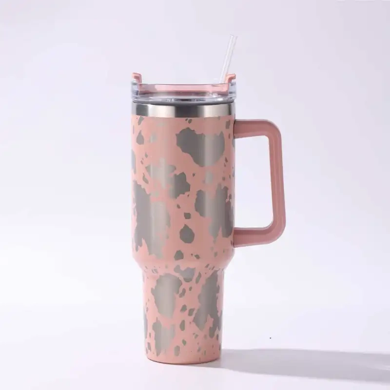 NEW China RTS 40oz Laser Cow Print Mug Free Shipping (12PCS/25PCS)