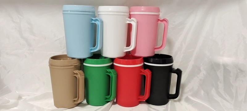 NEW China RTS 650ml PP Double Walled Cup with Straw Free Shipping (30PCS/60PCS)