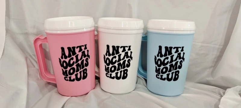 NEW China RTS 650ml PP Double Walled Cup with Straw Free Shipping (30PCS/60PCS)