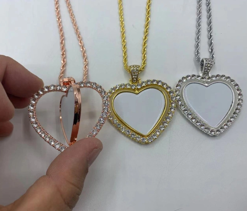 NEW RTS Sublimation Double Sided Blank Photo Picture Necklace Free Shipping (25pcs/50pcs)
