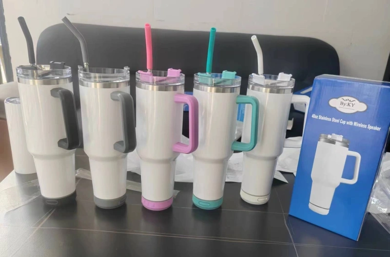 NEW China RTS 40oz Speaker Mug Bluetooth Tumbler Free Shipping (20PCS/40PCS)
