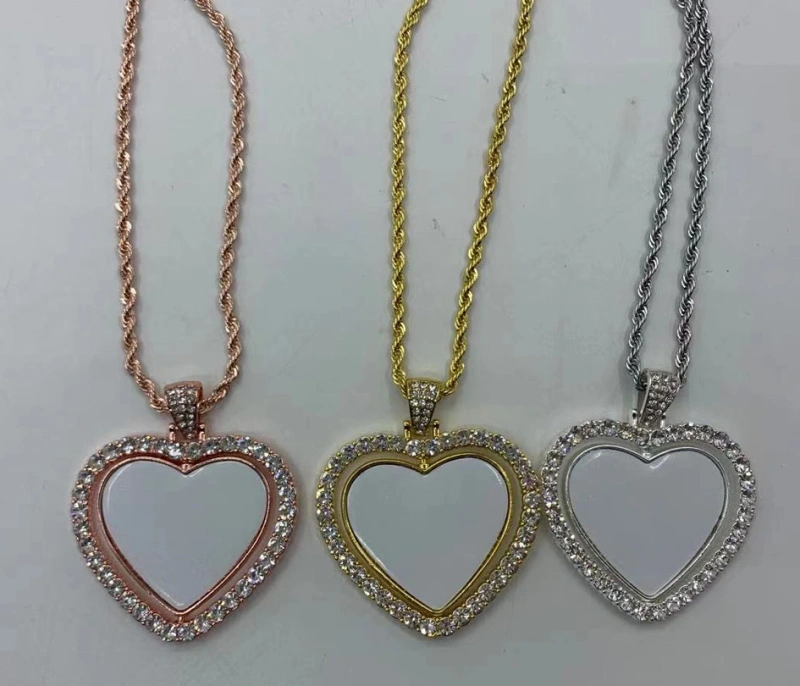 NEW RTS Sublimation Double Sided Blank Photo Picture Necklace Free Shipping (25pcs/50pcs)