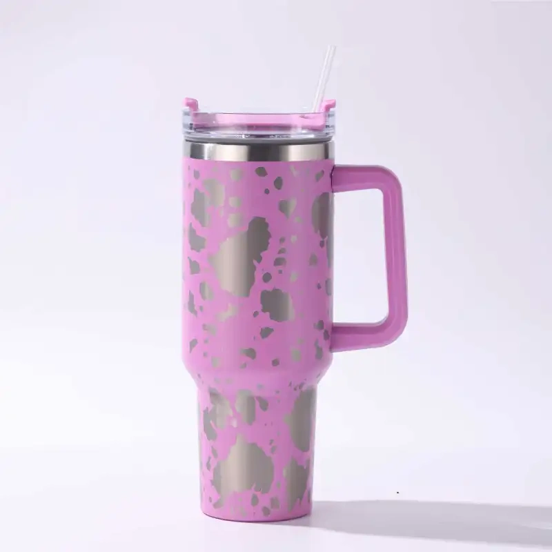 NEW China RTS 40oz Laser Cow Print Mug Free Shipping (12PCS/25PCS)
