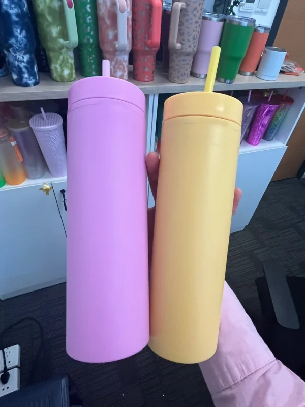 US RTS 16oz Plastic skinny tumbler 30pcs