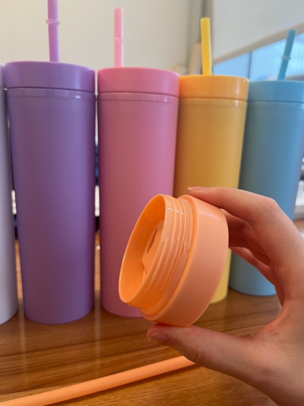 US RTS 16oz Plastic skinny tumbler 30pcs