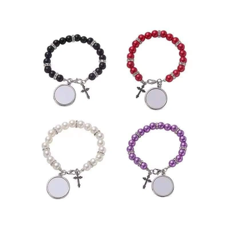 Heat Transfer Blank Rosary Bracelet Sublimation jewelry