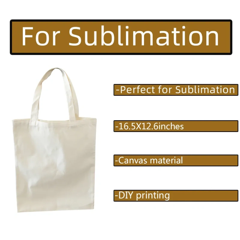 tote bags with custom printed logo plain Custom Sublimation blanks White polyester tote bag canvas tote bag customize