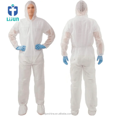 Hazmat Suit Disposable Medical Coverall Type 5/6 & Safety Coverall Suit And SF PP Medical Coveralls WIth Hood & Elastic Cuffs