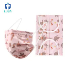 Disposable Masks Print Nonwoven Fabric Face Coverings Facemask Christmas Party Mask Cotton printed Medical Mask 3ply Disposable