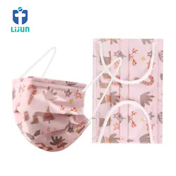 Disposable Masks Print Nonwoven Fabric Face Coverings Facemask Christmas Party Mask Cotton printed Medical Mask 3ply Disposable