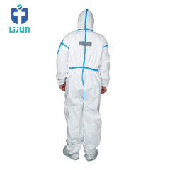 Breathable disposable SBPP safety coverall suit microporous Laminated PP protecting coveralls with Taped seam