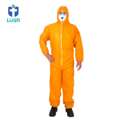 Safety Disposable White Sms PP SF Coveral With Hood Medical Microporous Disposable Coverall