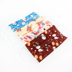 Disposable Masks Print Nonwoven Fabric Face Coverings Facemask Christmas Party Mask Cotton printed Medical Mask 3ply Disposable