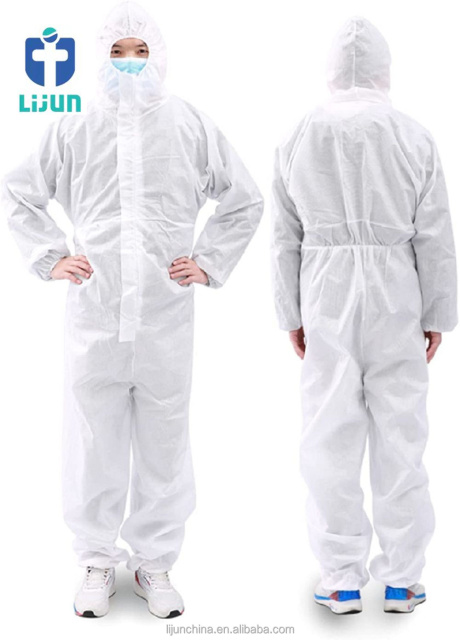 CE EN14126 High Quality Disposable Medical Protective Clothing Anti Virus Safety Suit Disposable Coverall With Hood