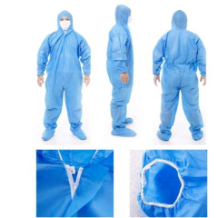 Ready Stock Disposable Jumpsuit PPE SMS Suit Tyvek Type 5/6 Coverall Dupont Work Wear Disposable Protective Isolation Coverall