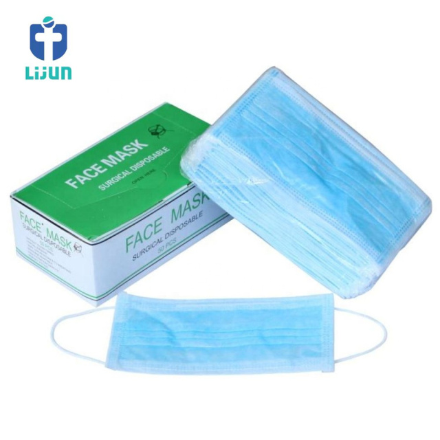 Nose Dust Custom Logo Lowest Blue Cheap Head Loop 3Ply Face Mask 4 Protective Maskes Medical Disposable Surgical 3 Ply Facemask