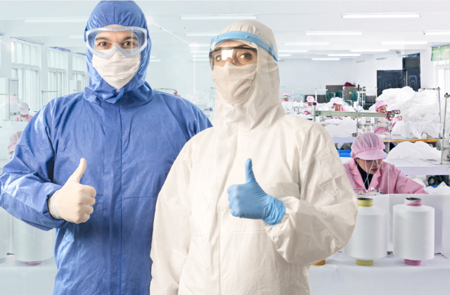 PPE suit type 5/6 industrial disposable work coverall suits PP Microporous Safety Clothing PE Protection hazmat suit