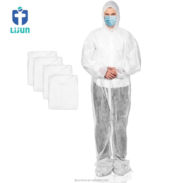 CE EN14126 High Quality Disposable Medical Protective Clothing Anti Virus Safety Suit Disposable Coverall With Hood