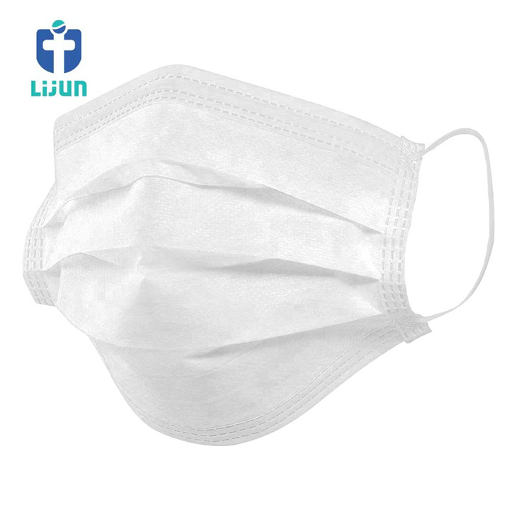 White Surgical Facemask Maskking With Tie Nose Medical Level Anti Dust Nonwoven 3-Ply Disposable Face Mask