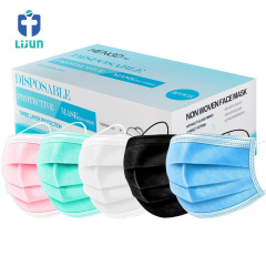 Anti-bacterial Mouth Cover 3ply Mask Pink Face Earloop Adult Civil Disposable Melt-blown Fabric GB/T 32610