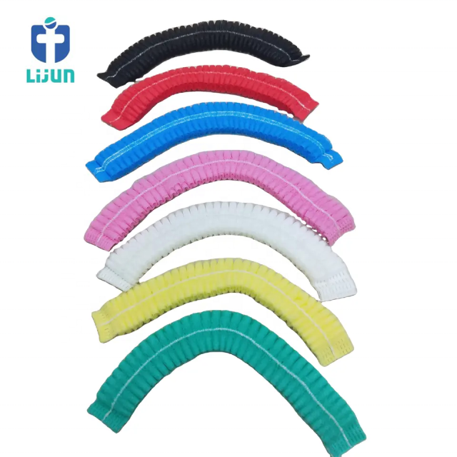 OEM High Quality Disposable non woven mob cap / clip cap / hairnet / non-woven blue cap