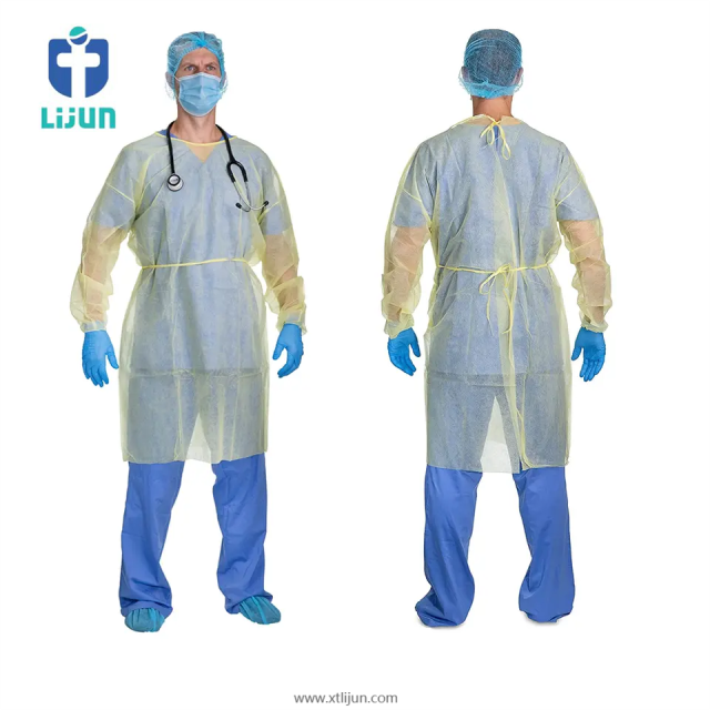 Factory dupont tyvek 500 600 dupont pp sms coverall Non-sterile chemical protective disposable jumpsuit coverall isolation gown