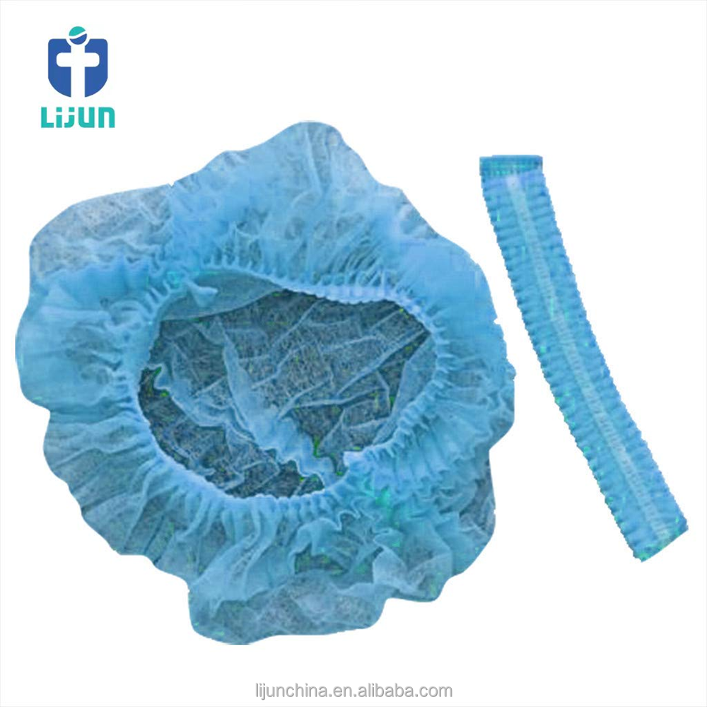 Surgically disposable best seller head cover net non woven mob clip cap non woven strip cap bouffant head cover Hair Net surgical doctor nurse hat Round mob cap