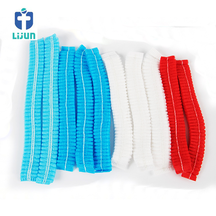 OEM High Quality Disposable non woven mob cap / clip cap / hairnet / non-woven blue cap