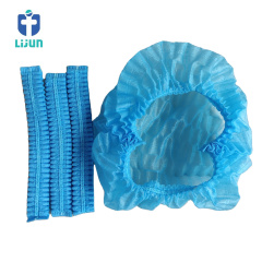 OEM High Quality Disposable non woven mob cap / clip cap / hairnet / non-woven blue cap