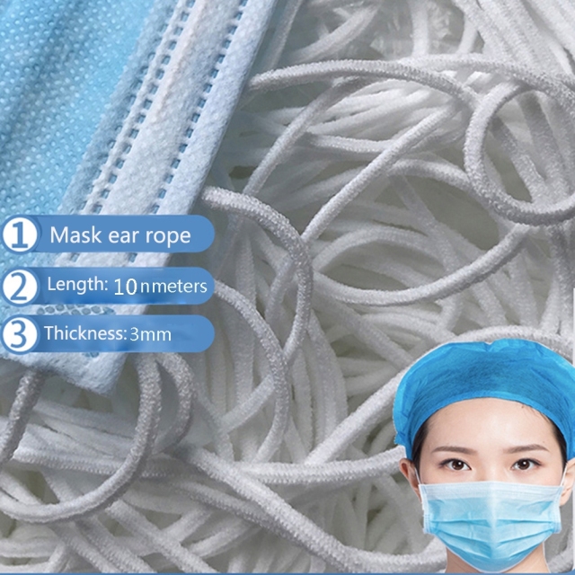 Wholesale 2023 good quality White rope strap facemask earloop knit elastic band for sewing crafts mask
