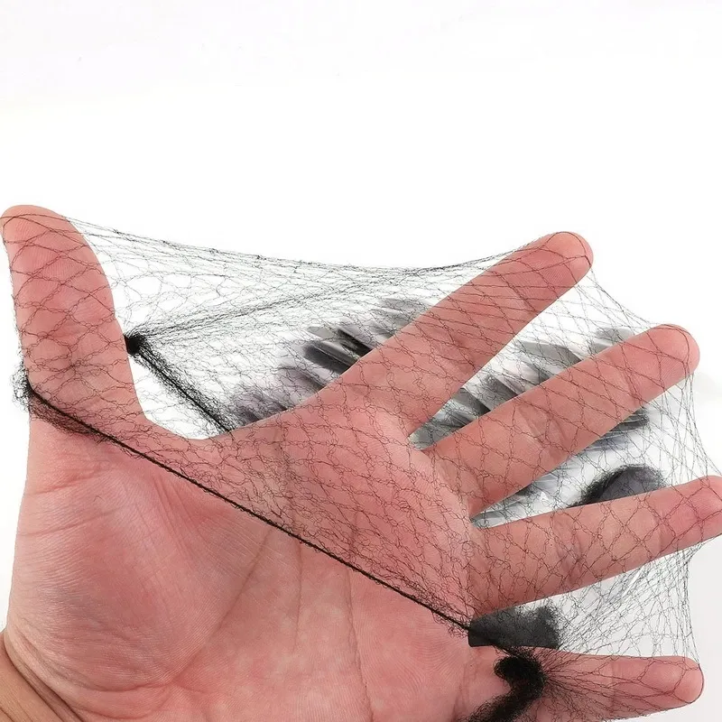 Customized logo invisible hair net for hair bun cover nylon hairnets 5mm nylon Mesh Dance hair net