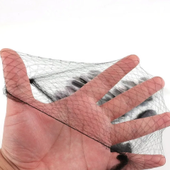 Customized logo invisible hair net for hair bun cover nylon hairnets 5mm nylon Mesh Dance hair net