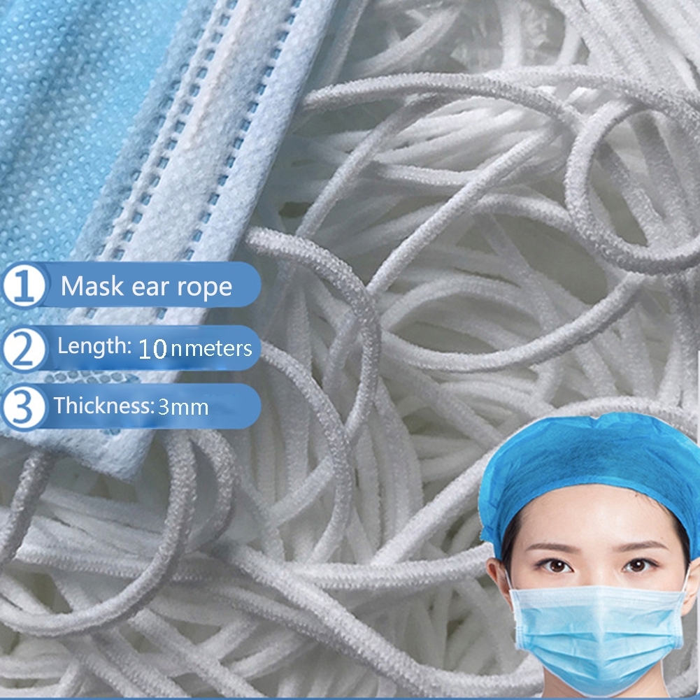 Wholesale 2023 good quality White rope strap facemask earloop knit elastic band for sewing crafts mask
