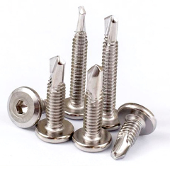 SS410 ST5 Hexagon Flat Head Self Drilling Screws with Mechanical Thread