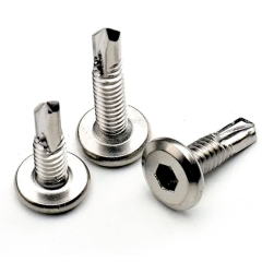 SS410 ST5 Hexagon Flat Head Self Drilling Screws with Mechanical Thread