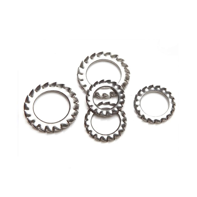 Stainless Steel DIN 6798 (A) Serrated Lock Washers—Type A With External Teeth