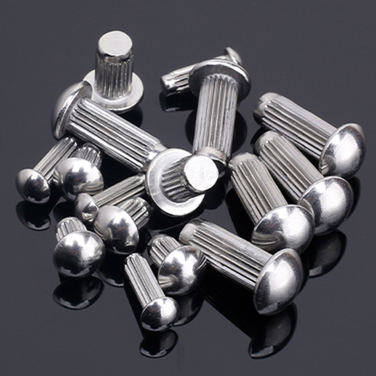 Round Head Self Tapping Driver Solid Rivets For Name Plate With  Knurling