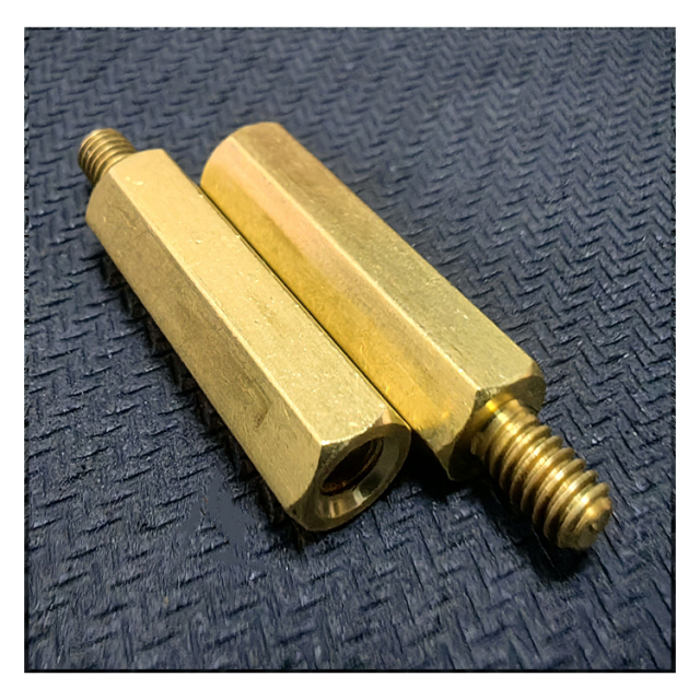 Acrylic Threaded Stainless Steel Hex Custom Made Glass Spacer OEM Service Brushed Brass Glass Standoffs