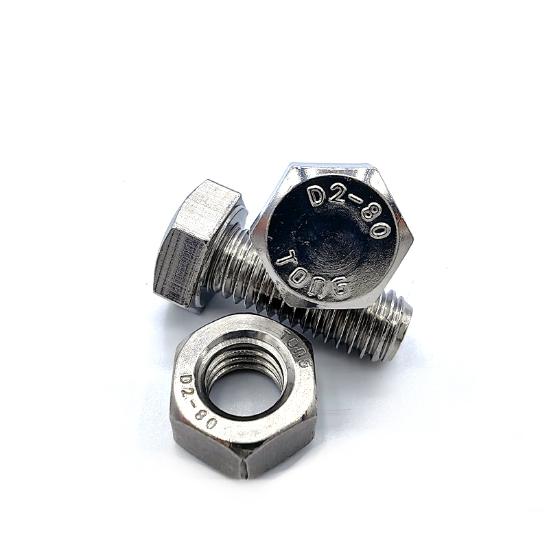 Stainless Steel D2-80 Full Thread Hexagon Bolts and Nuts set  M3 M4 M5 M6 M8 M10 M12 M16