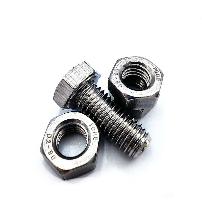 Stainless Steel D2-80 Full Thread Hexagon Bolts and Nuts set  M3 M4 M5 M6 M8 M10 M12 M16