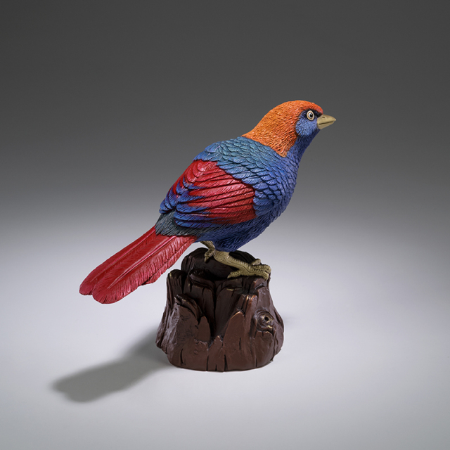 The red-winged Garrulax in Master Copper's Collection of 100 Birds