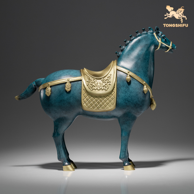 FLOURISHING TANG HORSE (CYAN, SMALL SIZE)