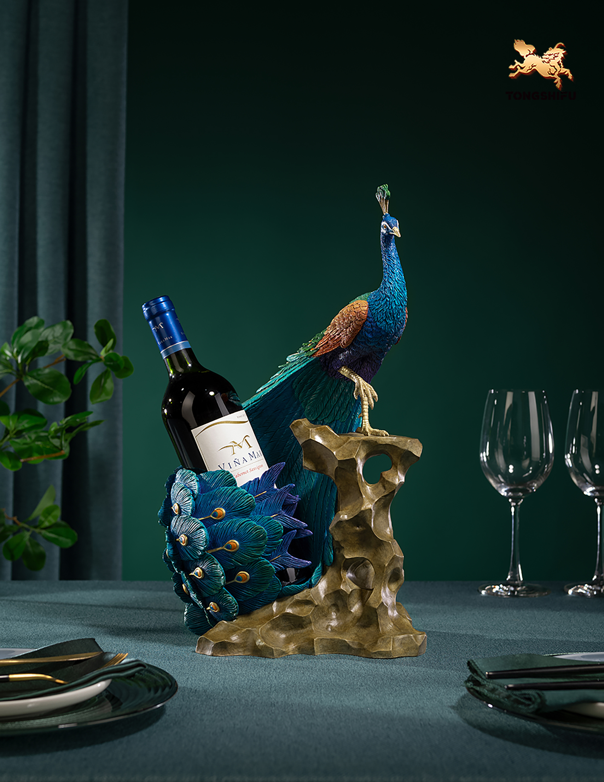 PEACOCK WINE HOLDER