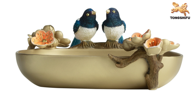 Nut Plate with birds& flower decoration