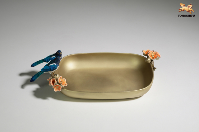 Nut Plate with birds& flower decoration