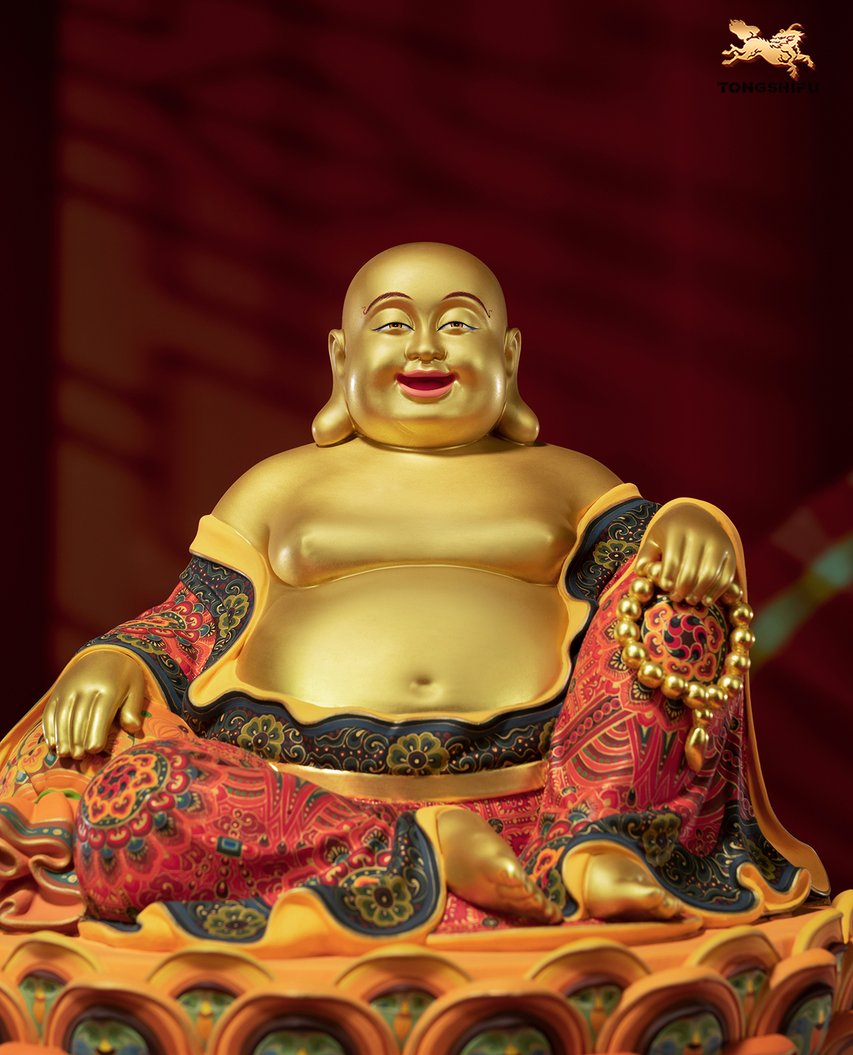 The Laughing Buddha Copper /Color Burning Version/ Color painting version