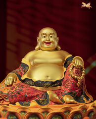 The Laughing Buddha Copper /Color Burning Version/ Color painting version
