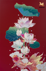 FISHES WITH  LOTUS