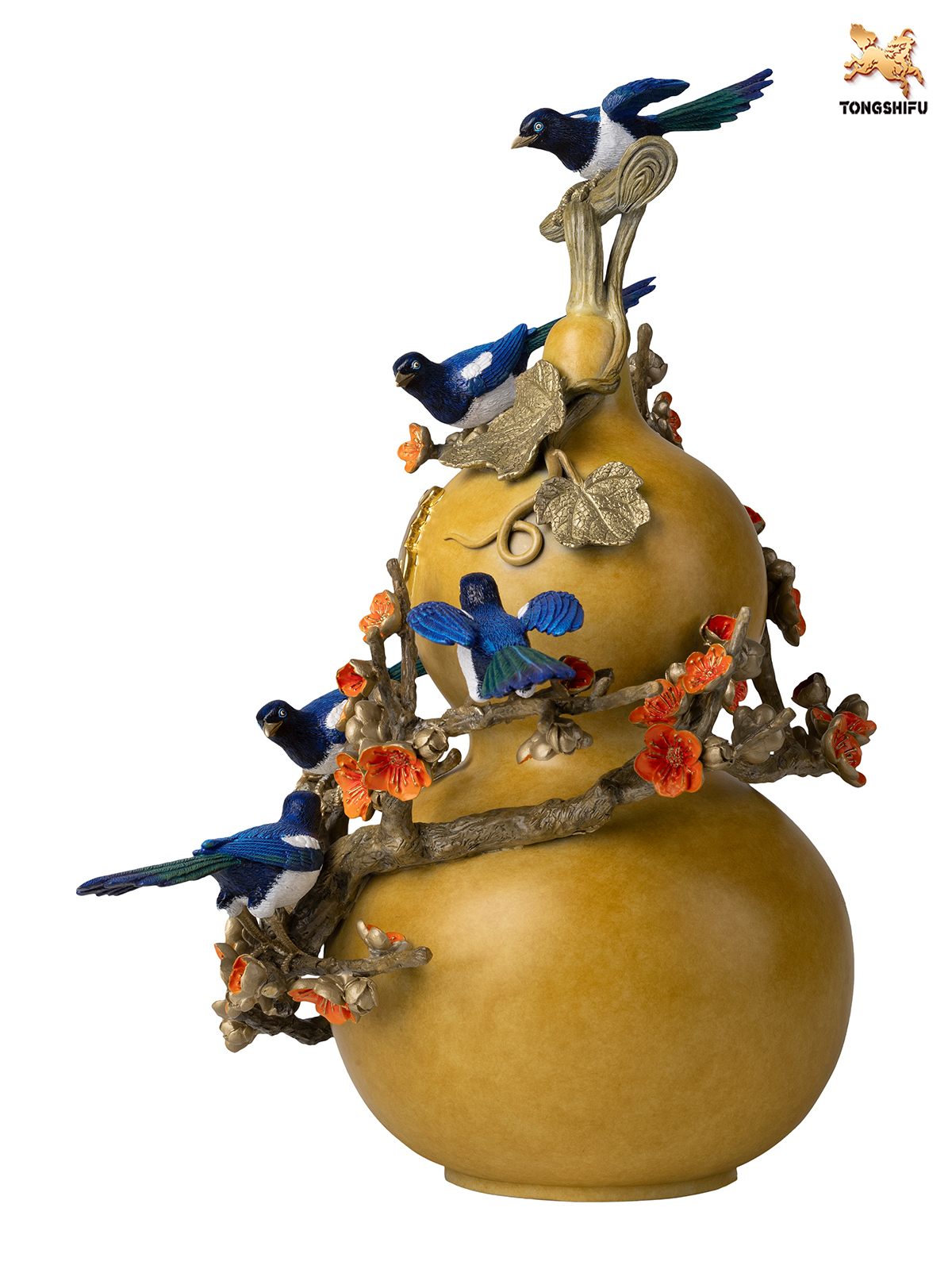 THE GOURD WITH 5 HAPPY BIRDS
